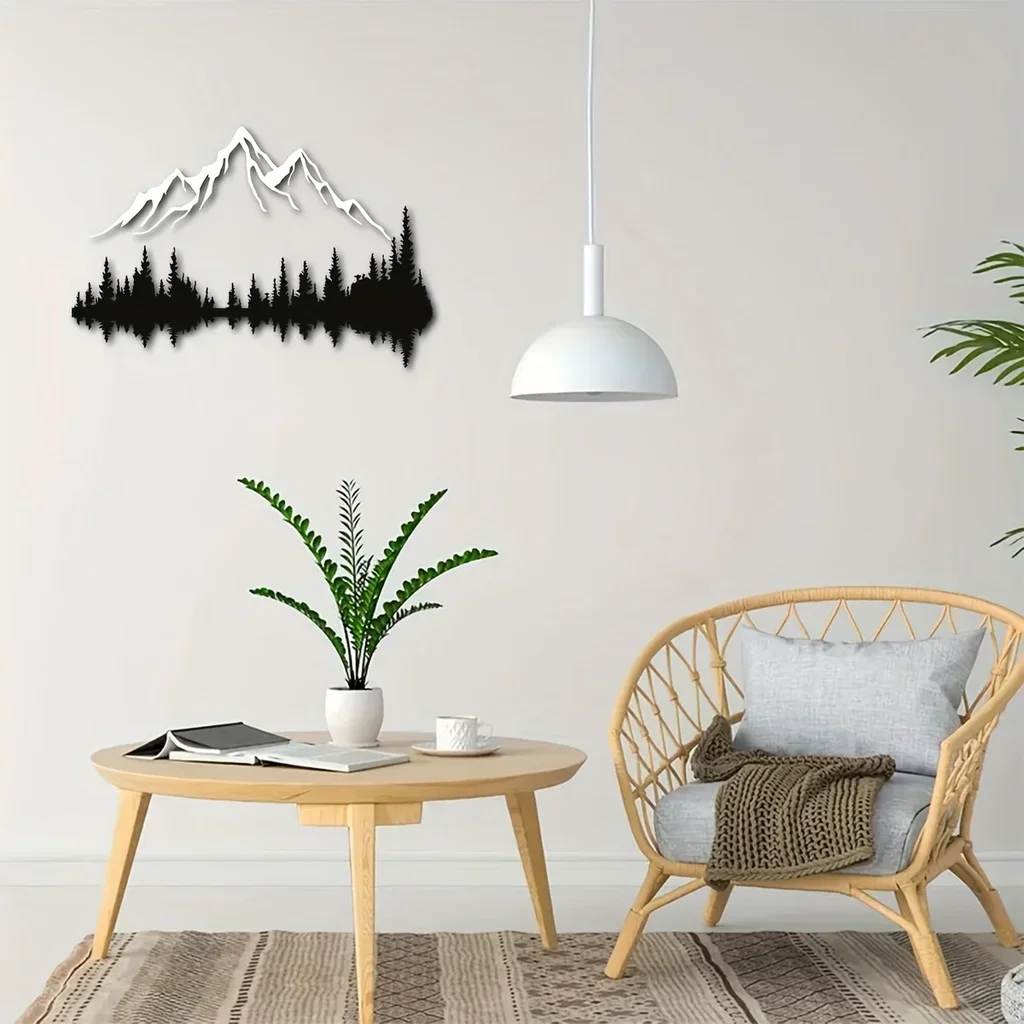Mountain And Forest Metal Wall Art
