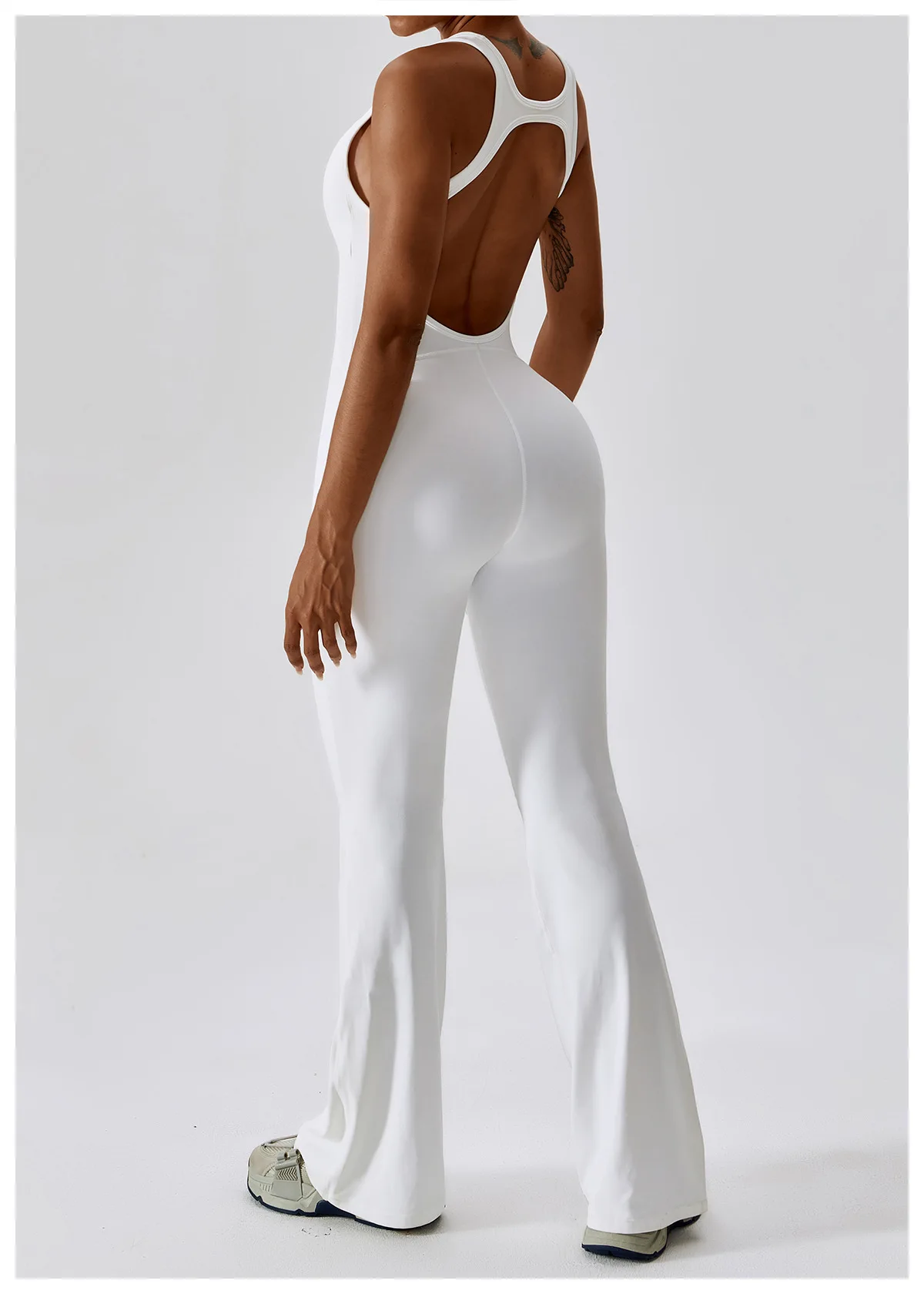 V-back Flared Jumpsuit