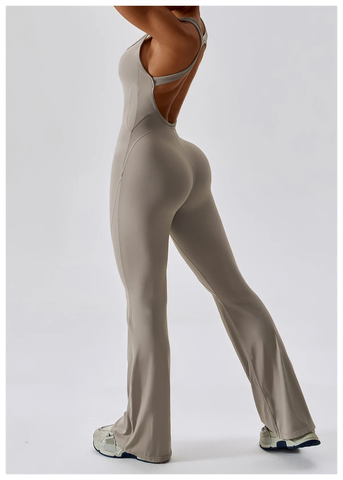 V-back Flared Jumpsuit