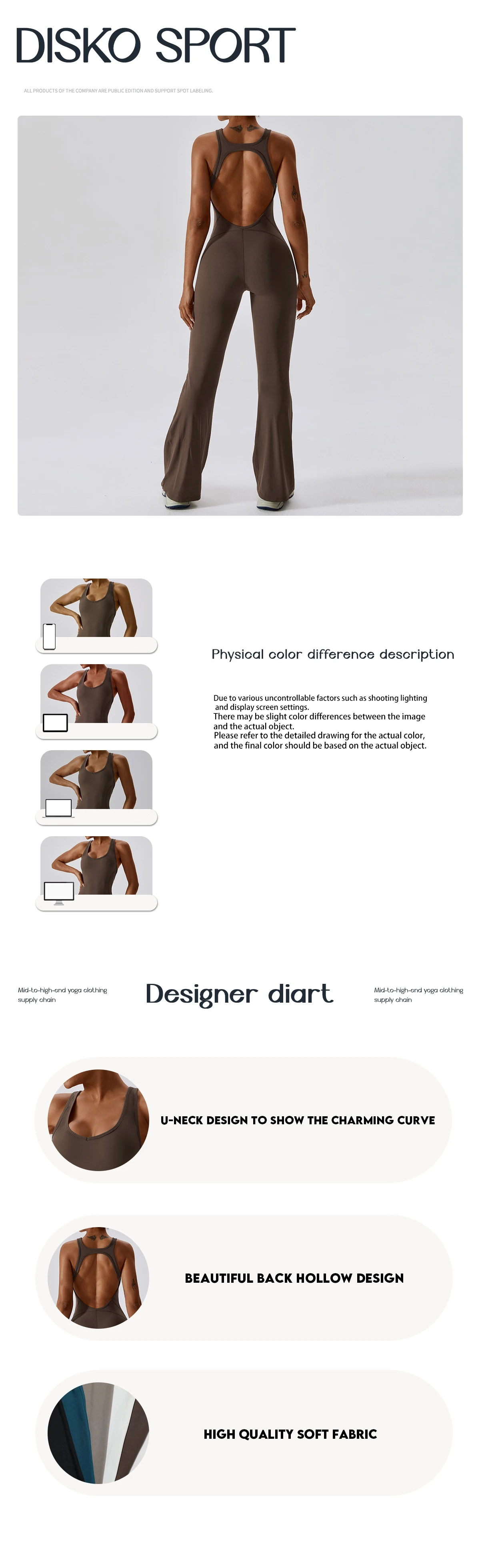 V-back Flared Jumpsuit