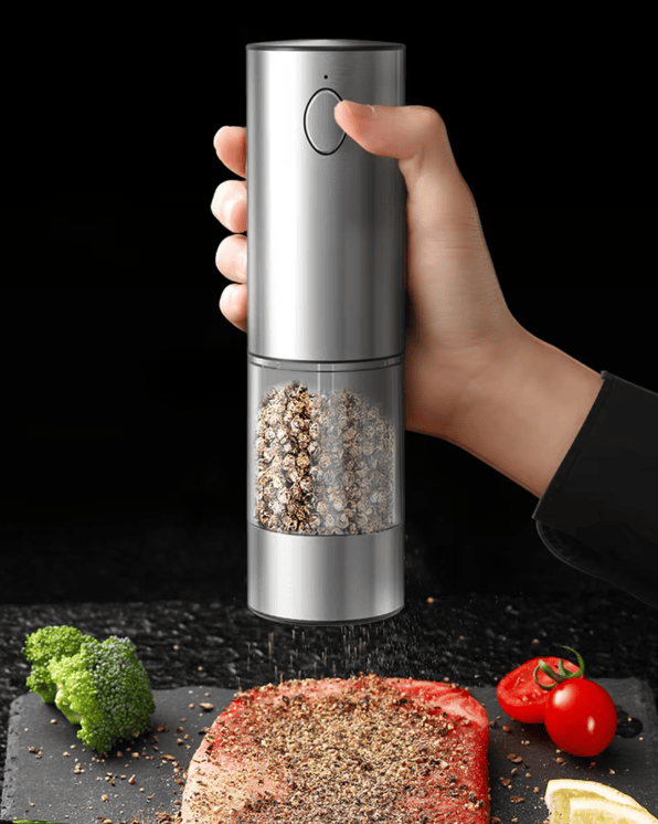 Electric Salt And Pepper Grinder Stainless Steel - Kitchenvolt - Aflorest