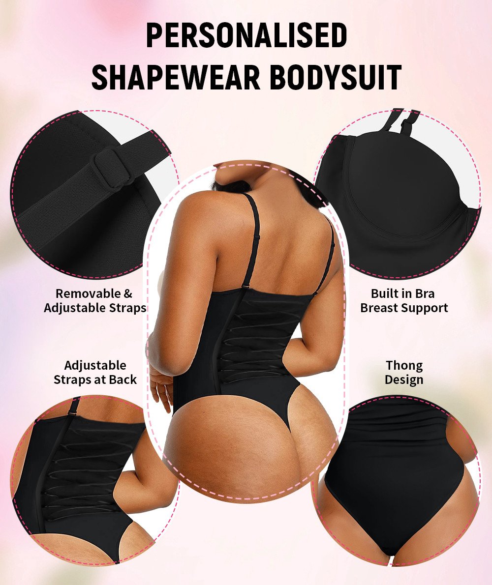 Back Lace-up Bodysuit Thong Seamless Shapewear