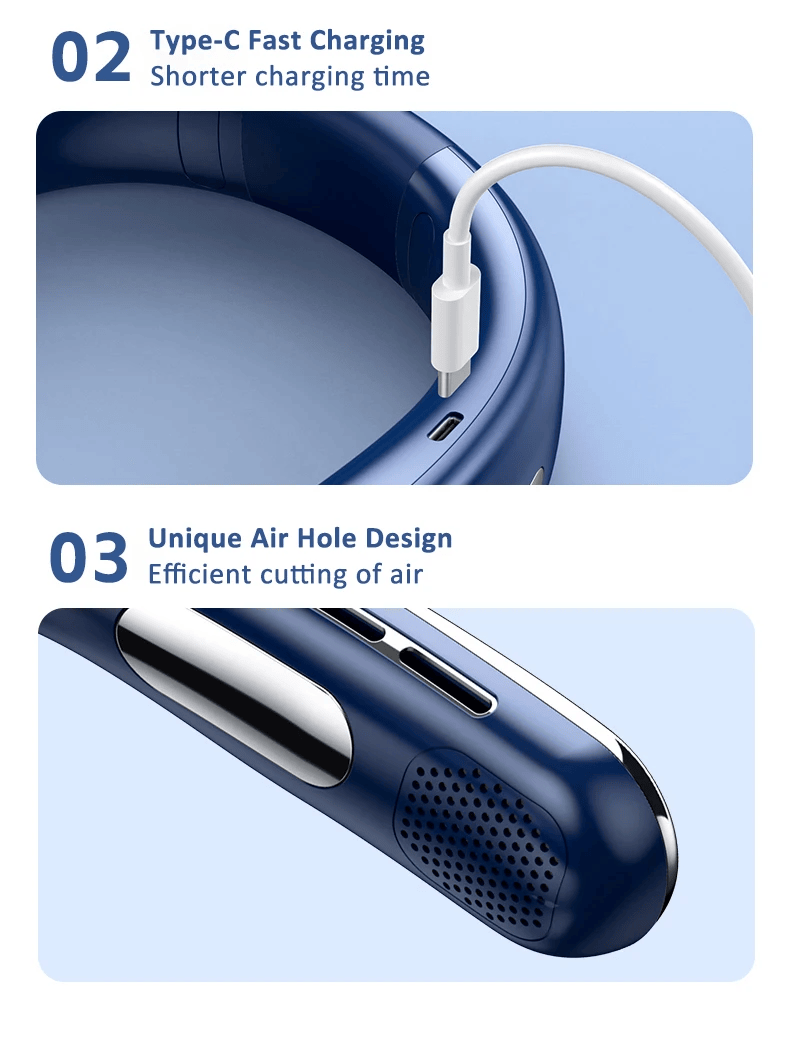 Neck Fan Portable Fan Wearable Fan Cooling Fan Bladeless Neck Fan Portable Air Conditioner Rechargeable Fan For Outdoor