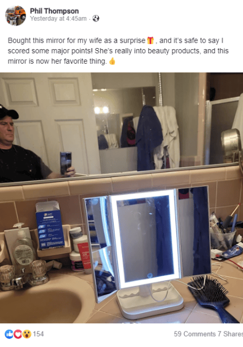 Trifold Led Makeup Mirror