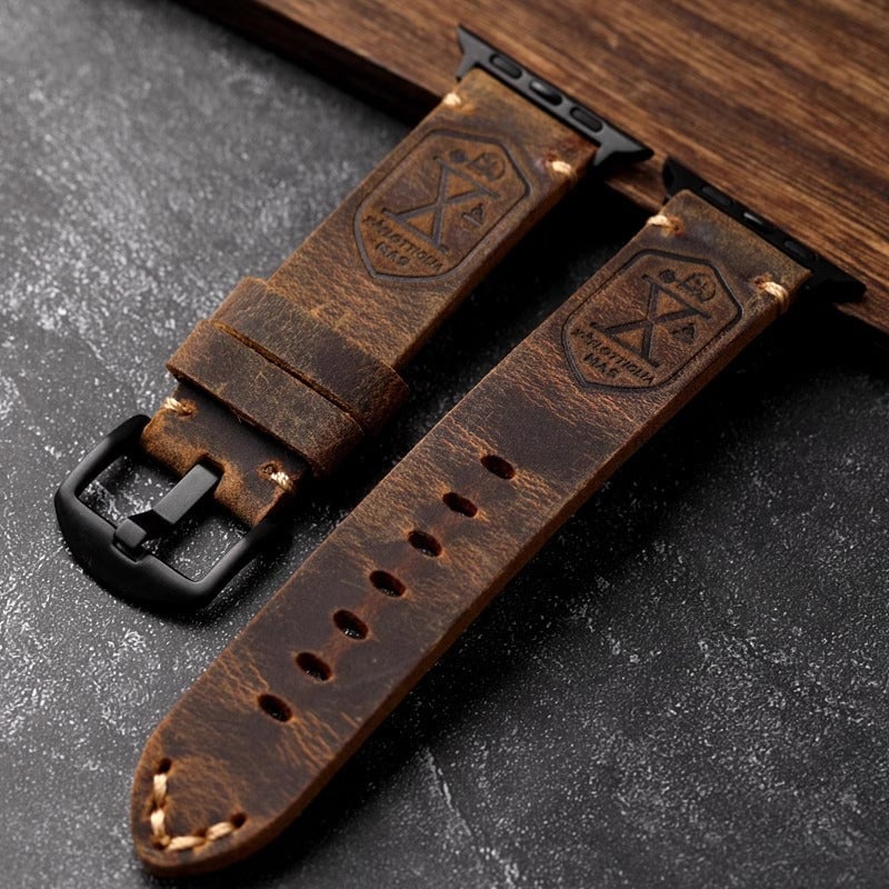 Handmade Vintage Leather Apple Watch Band – Fanmor