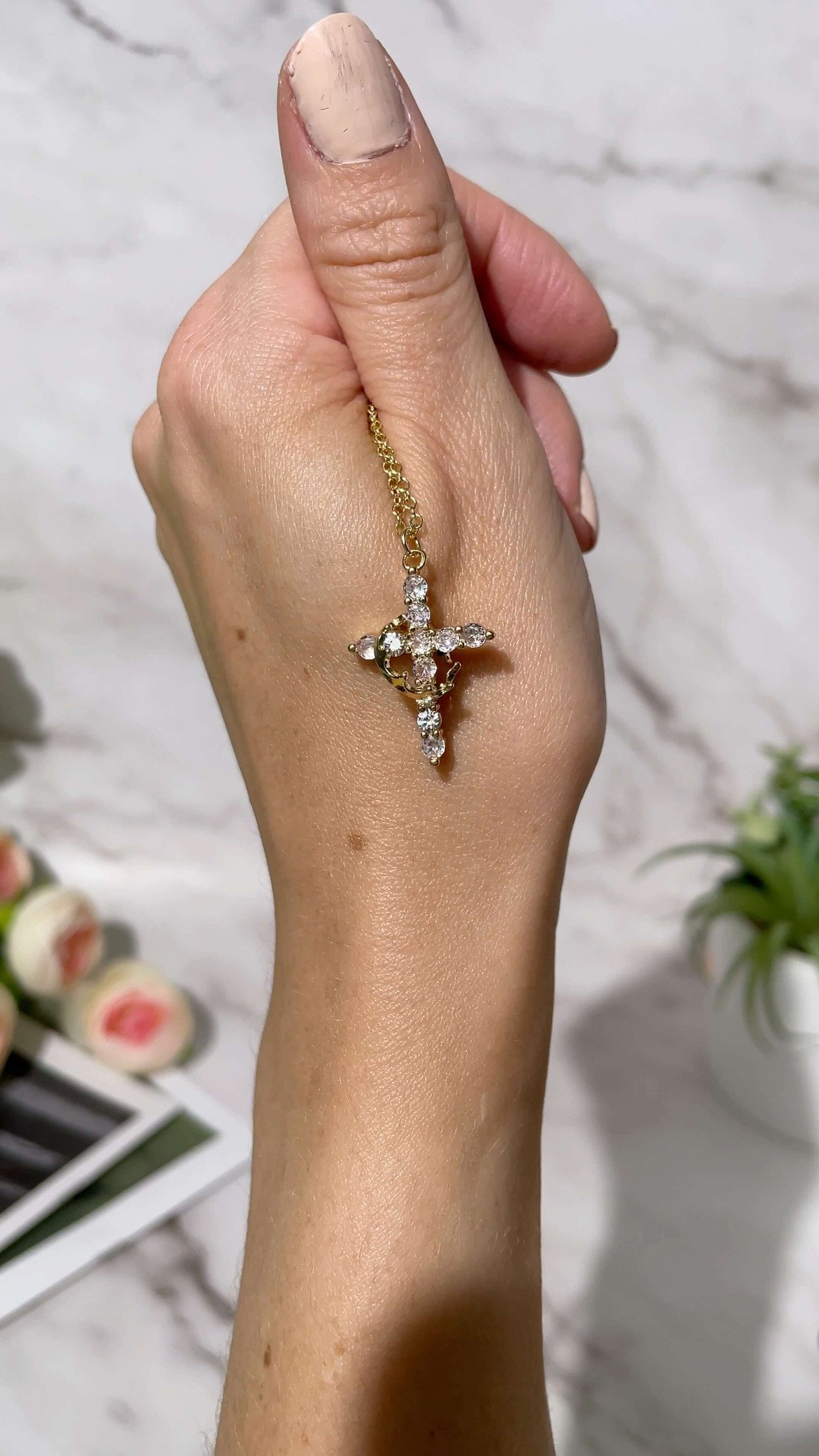 Crown Cross Faith Necklace