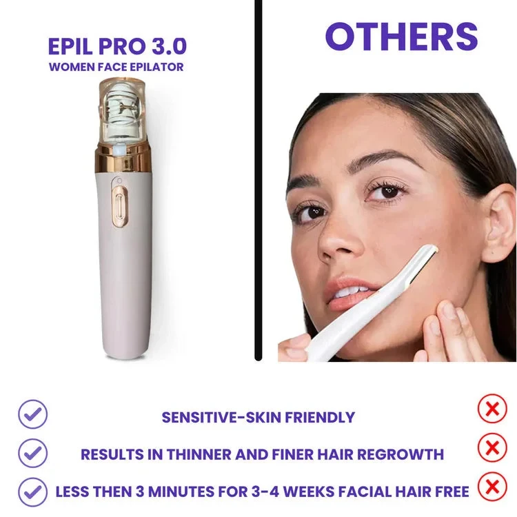 Epil Pro 3.0 Allergy-free, Pain-free Facial Hair Removal – No More Wax Or Laser