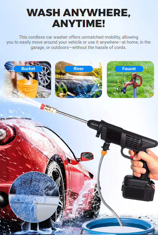 Cordless Portable High Pressure Spray Water Gun