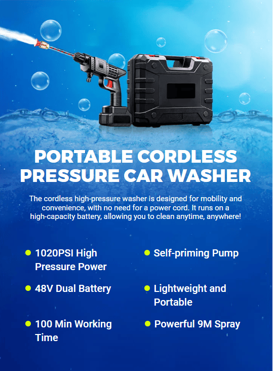 Cordless Portable High Pressure Spray Water Gun