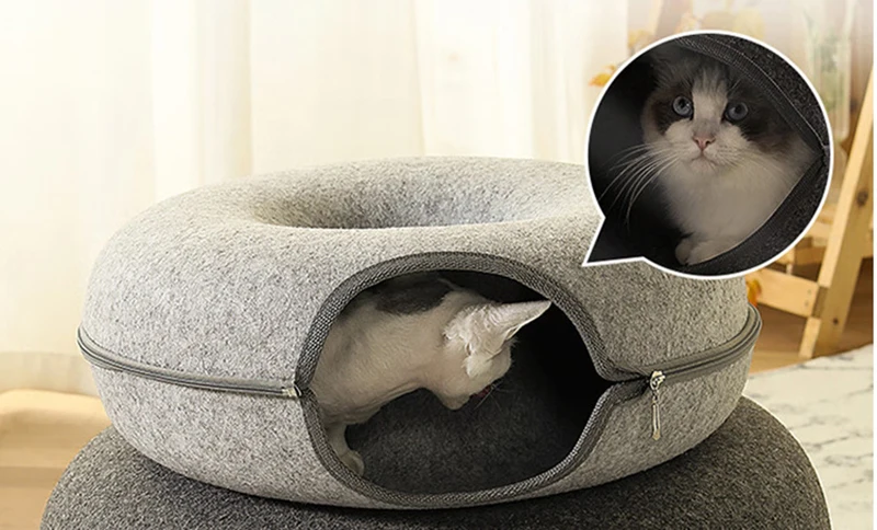 Cozy Tunnel Cat Bed