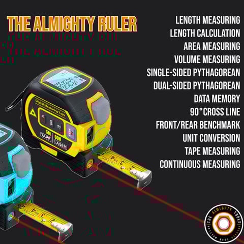 The Almighty™ Ruler - Precise 3-in-1 Laser Measuring Tape Tool - Aflorest