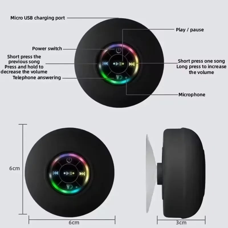 Waterproof Led Bluetooth Speaker