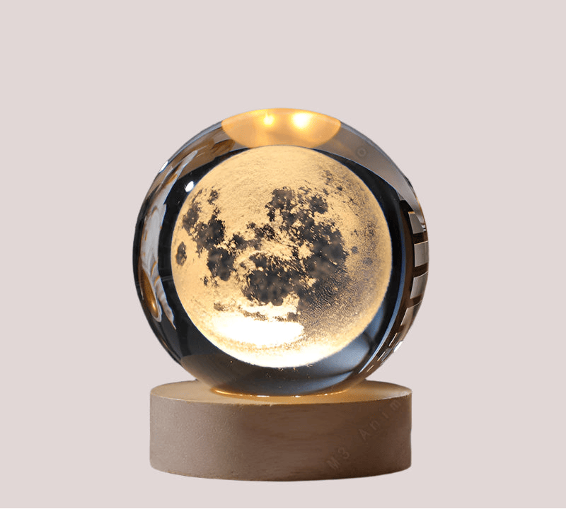 3d Crystal Galaxy Lamp – Led Saturn & Moon