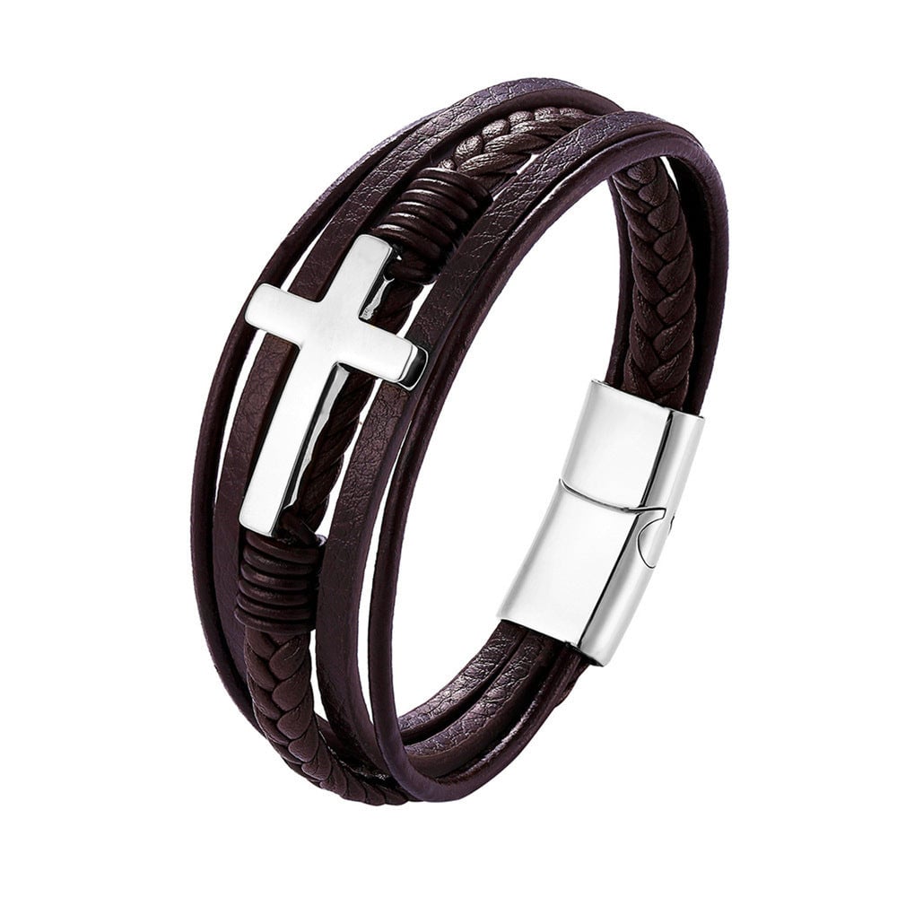 Cross Luxury Multicolor Design Leather Bracelet - Dakell