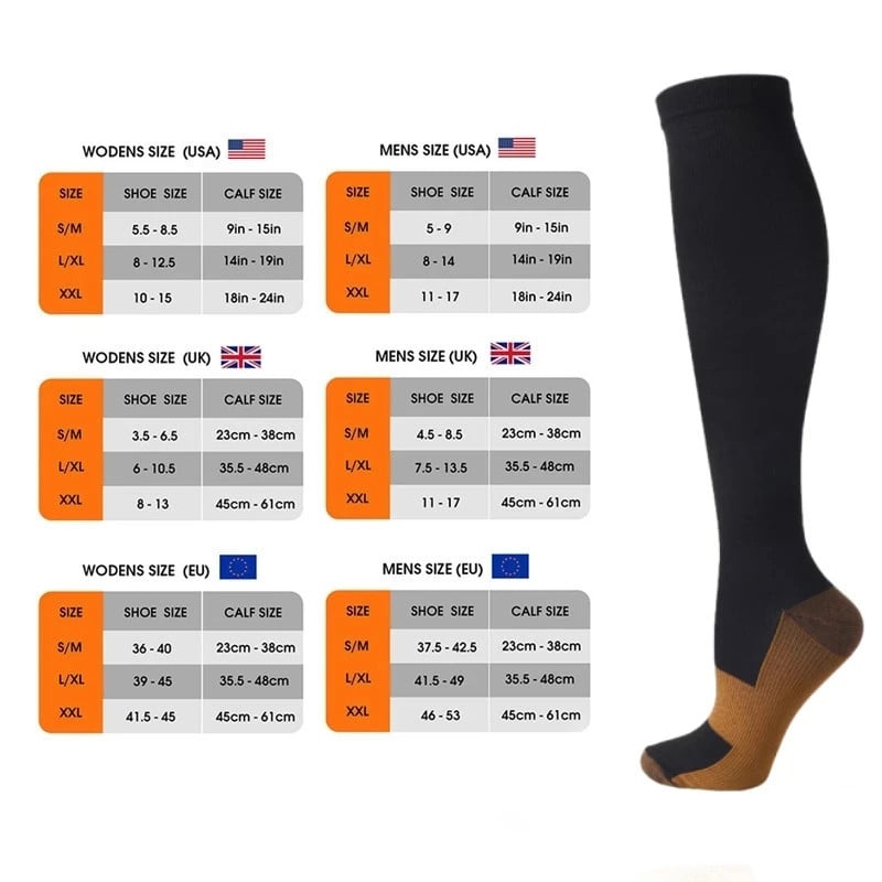 Compression Socks Medical Varicose Veins Swelling Support Legs 20-30mmhg Running Sports Socks Anti Fatigue Pain Relief Men Women