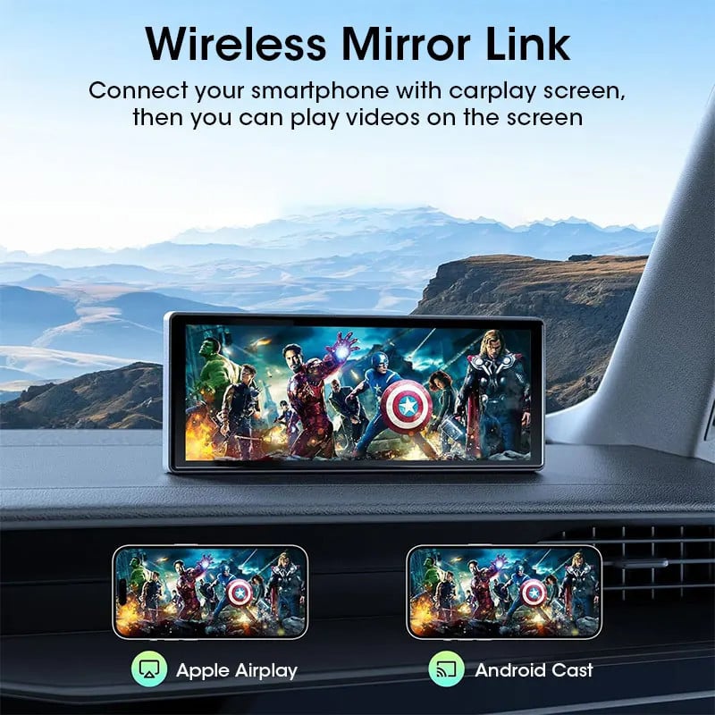 Driveconnect: Universal Portable Carplay & Android Auto, Plug & Play Car Display 4k Cameras Dual Lens