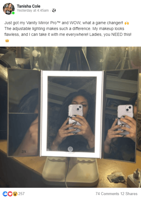 Trifold Led Makeup Mirror