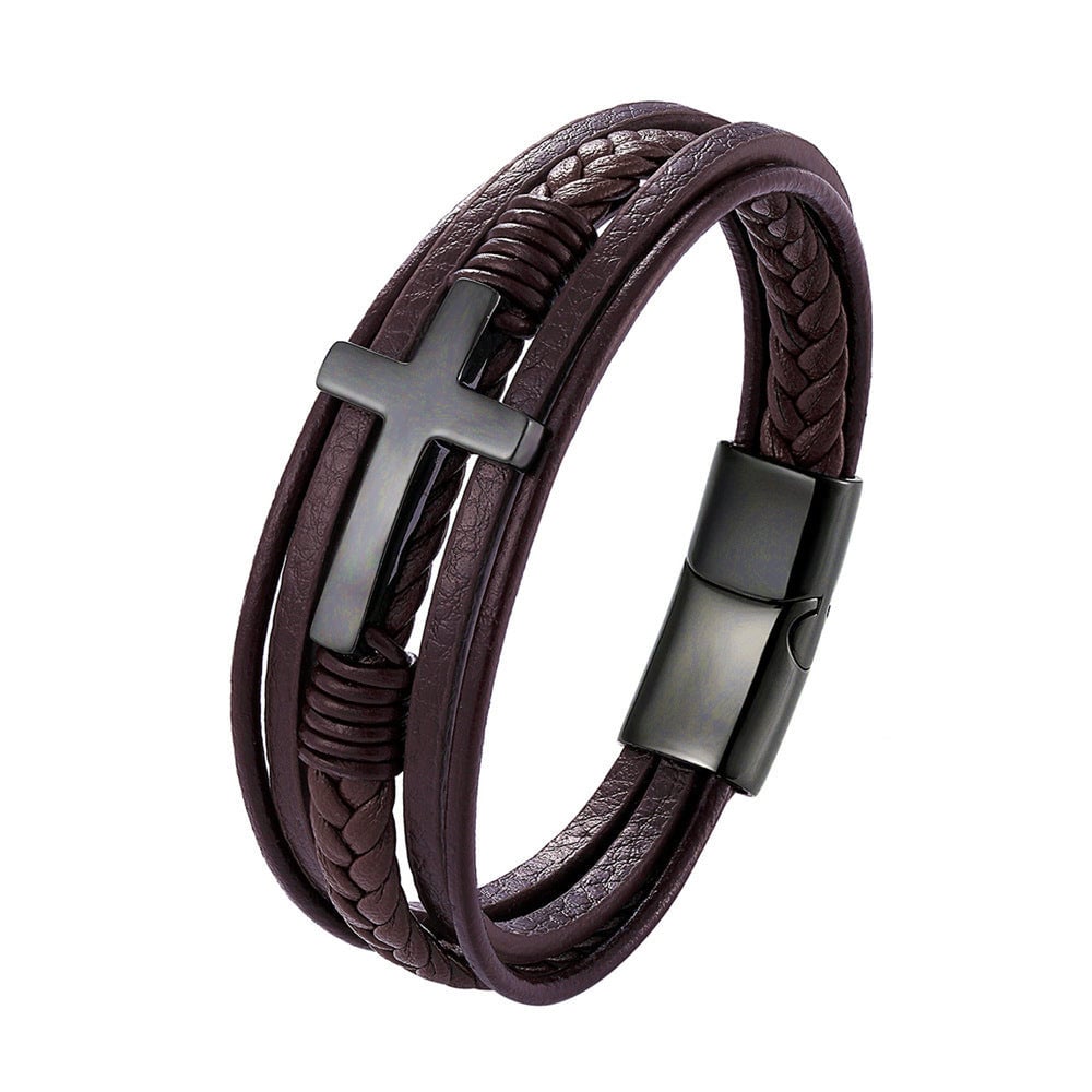 Cross Luxury Multicolor Design Leather Bracelet - Dakell