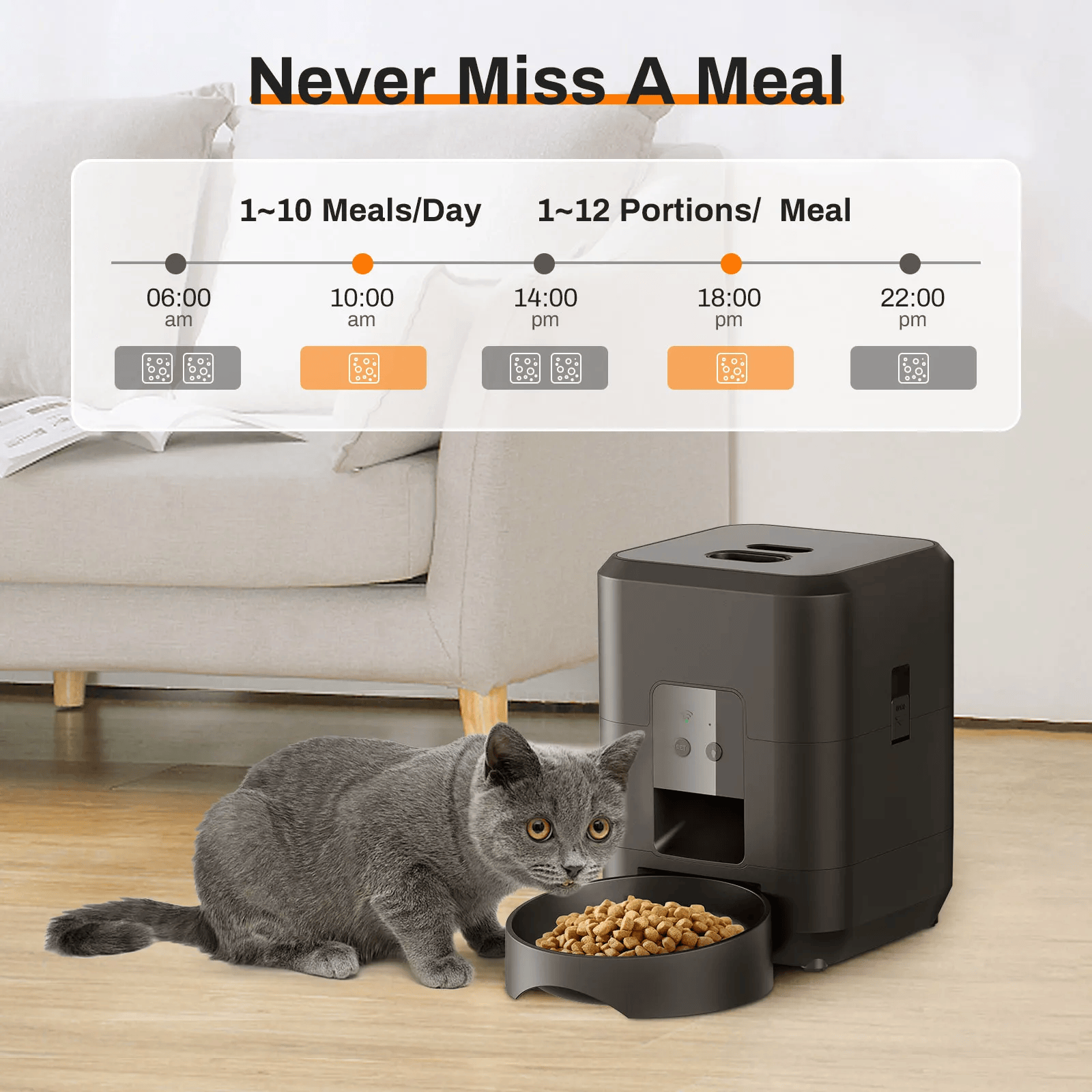 Smart Automatic Pet Feeder – Timed Food Dispenser With Lcd Display For Cats & Small Dogs