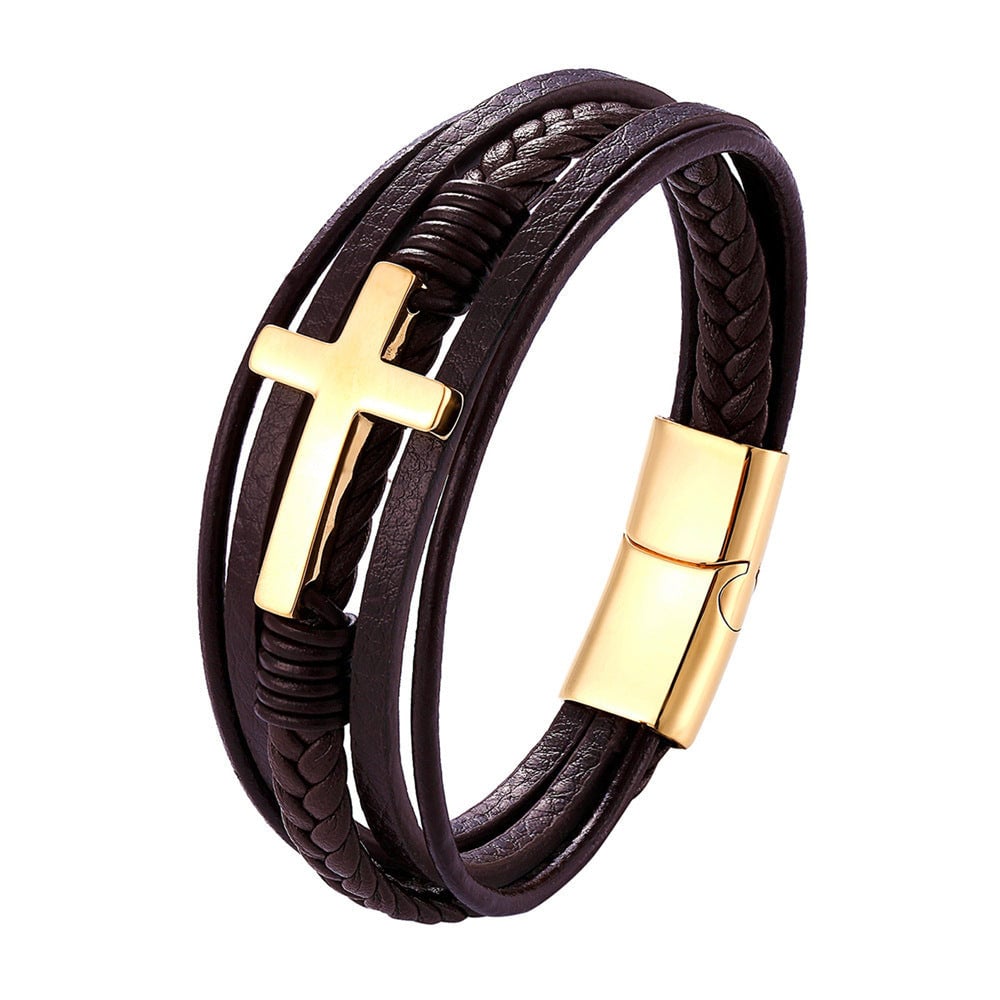 Cross Luxury Multicolor Design Leather Bracelet - Dakell