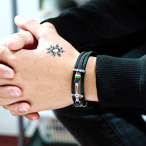 High-quality Leather Handmade Personalise Fashion Leather Cross Bracelet-limited Edition