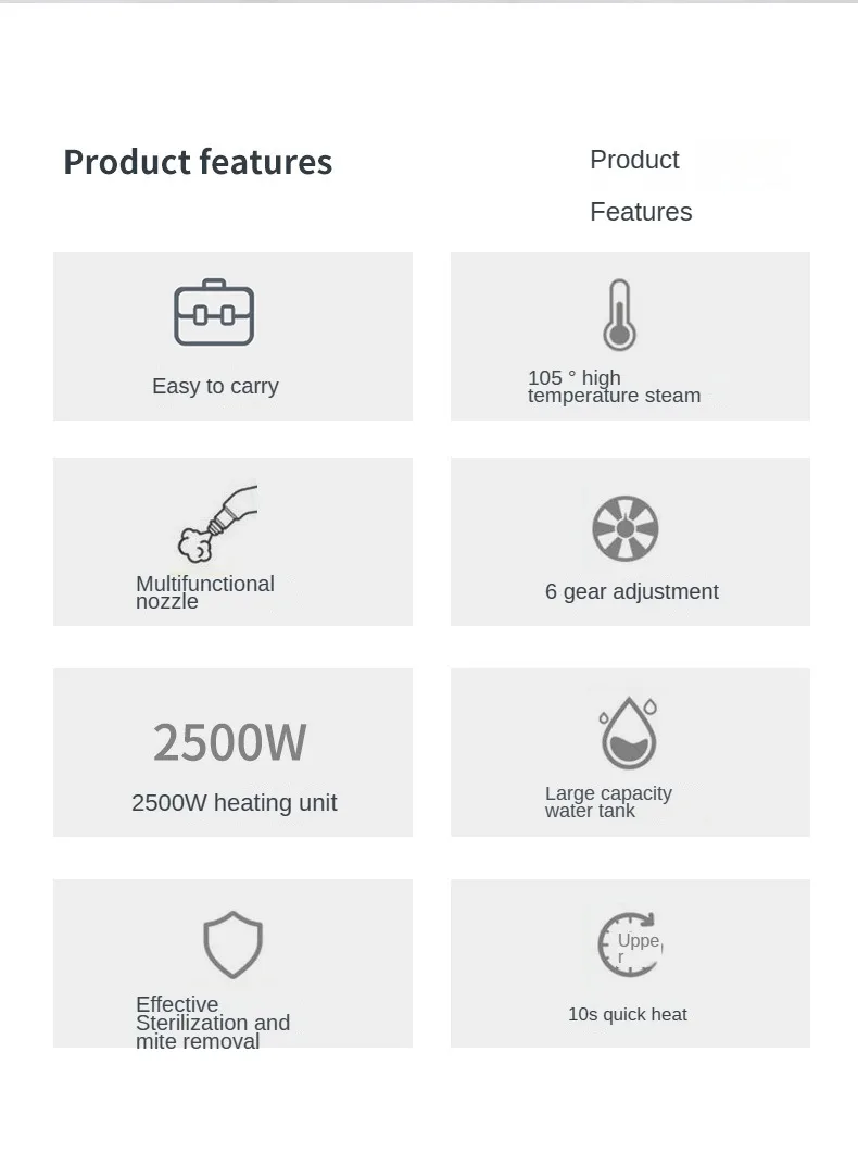 2500w Handheld High-temperature Pressurized Steam Cleaner