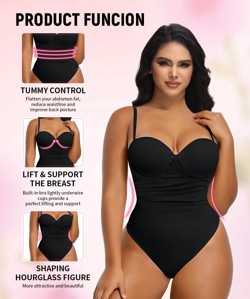 Back Lace-up Bodysuit Thong Seamless Shapewear