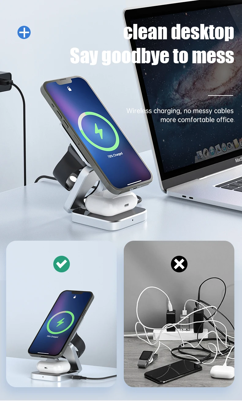 Neodesk – Portable 3-in-1 Wireless Charger