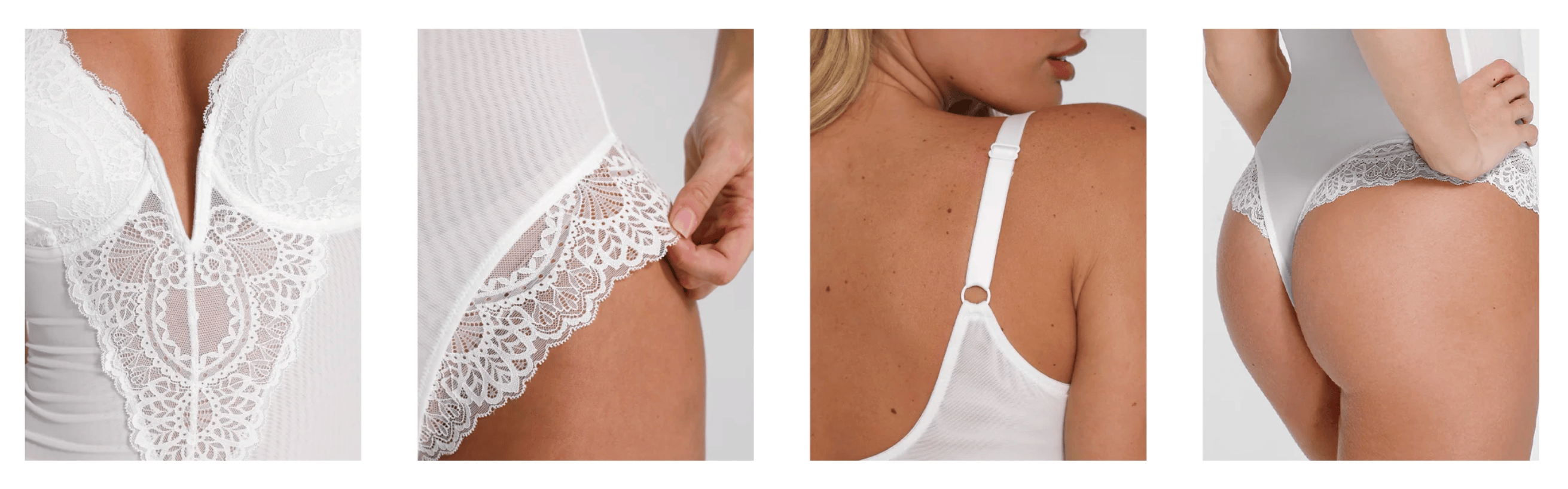 Belle - Lace Sculpting V-neck Bodysuit - Lumea Paris