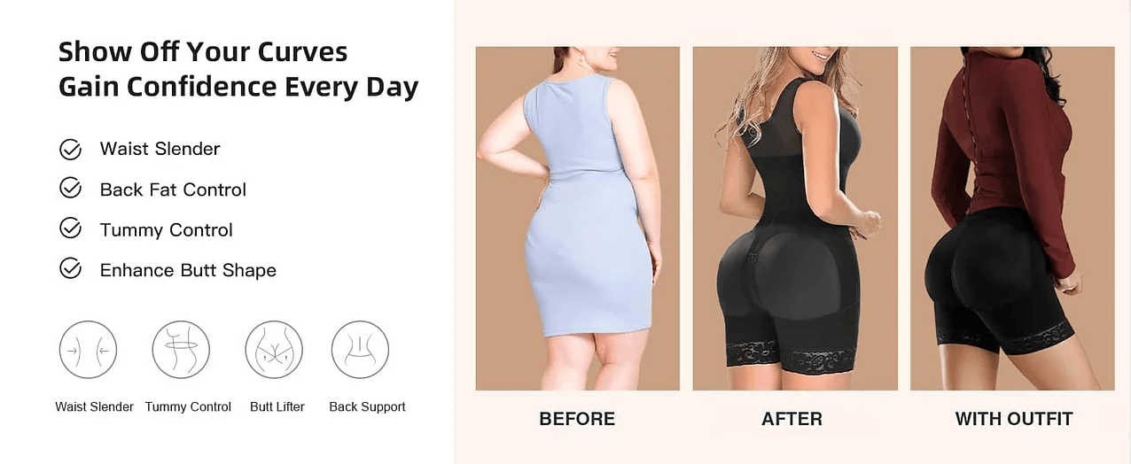 Fajas Colombianas Shapewear For Women Tummy Control Full Shapewear Butt Lifter With Zipper Crotch - Ibeautydo