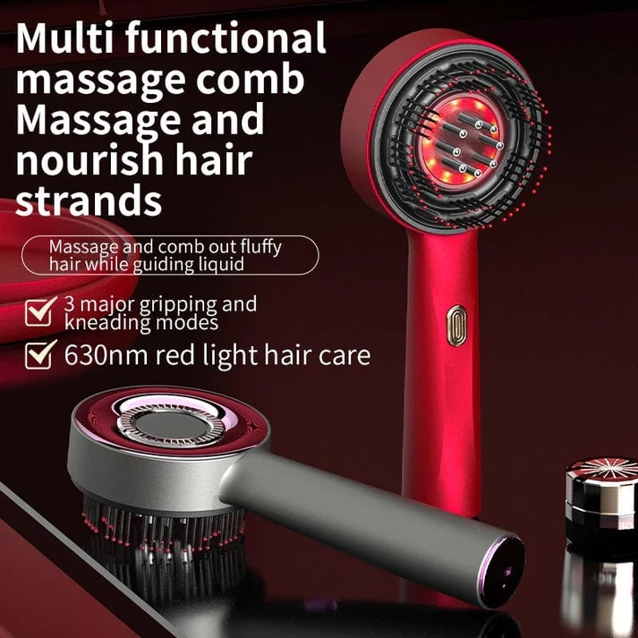 Advanced Electric Vibration Massage Comb With Red Light Therapy For Optimal Hair Growth And Scalp Health - Davidfragrance