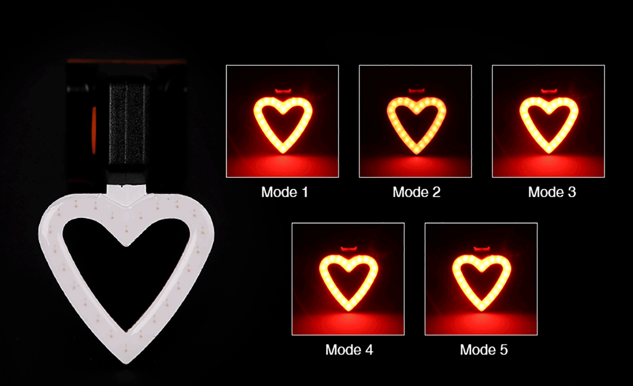 Heartglow Pro Heart-shaped Led Tail Light For Bikes | Waterproof & Rechargeable – Alpine Extreme