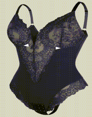 Belle - Lace Sculpting V-neck Bodysuit - Lumea Paris