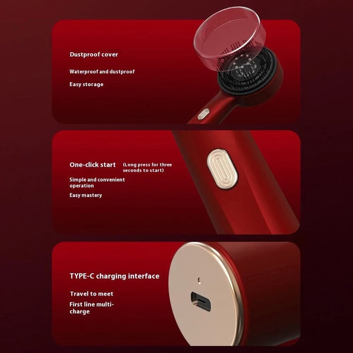 Advanced Electric Vibration Massage Comb With Red Light Therapy For Optimal Hair Growth And Scalp Health - Davidfragrance