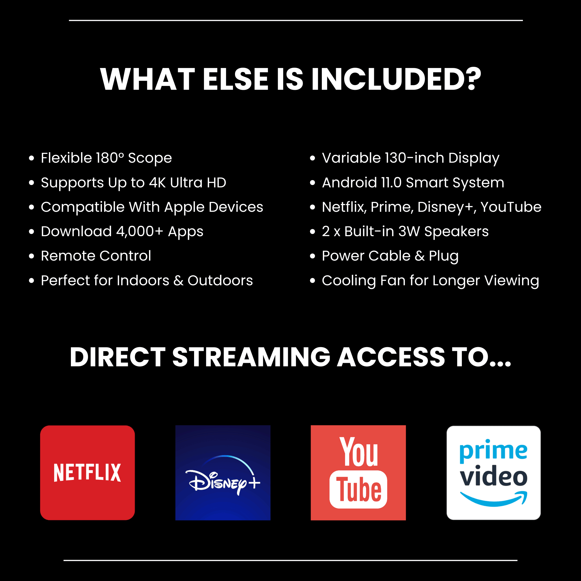 Vista Pro™ 4k Hd Smart Projector