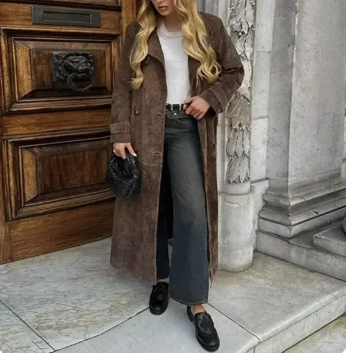 Eva® Suede Trench Coat - Mocha