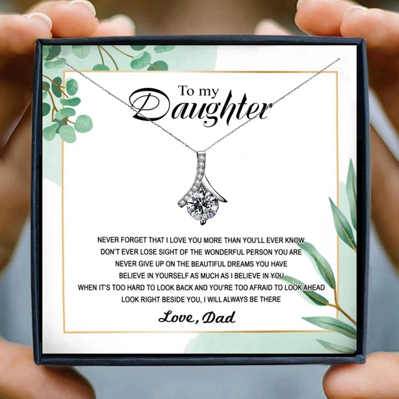 To My Daughter, Love Dad" Allure® White Gold Necklace
