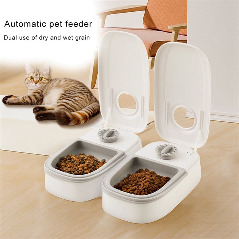 Automatic Pet Feeder Smart Food Dispenser For Cats Dogs Timer Stainless Steel Bowl Auto Dog Cat Pet Feeding Pets Supplies - Pethoopz
