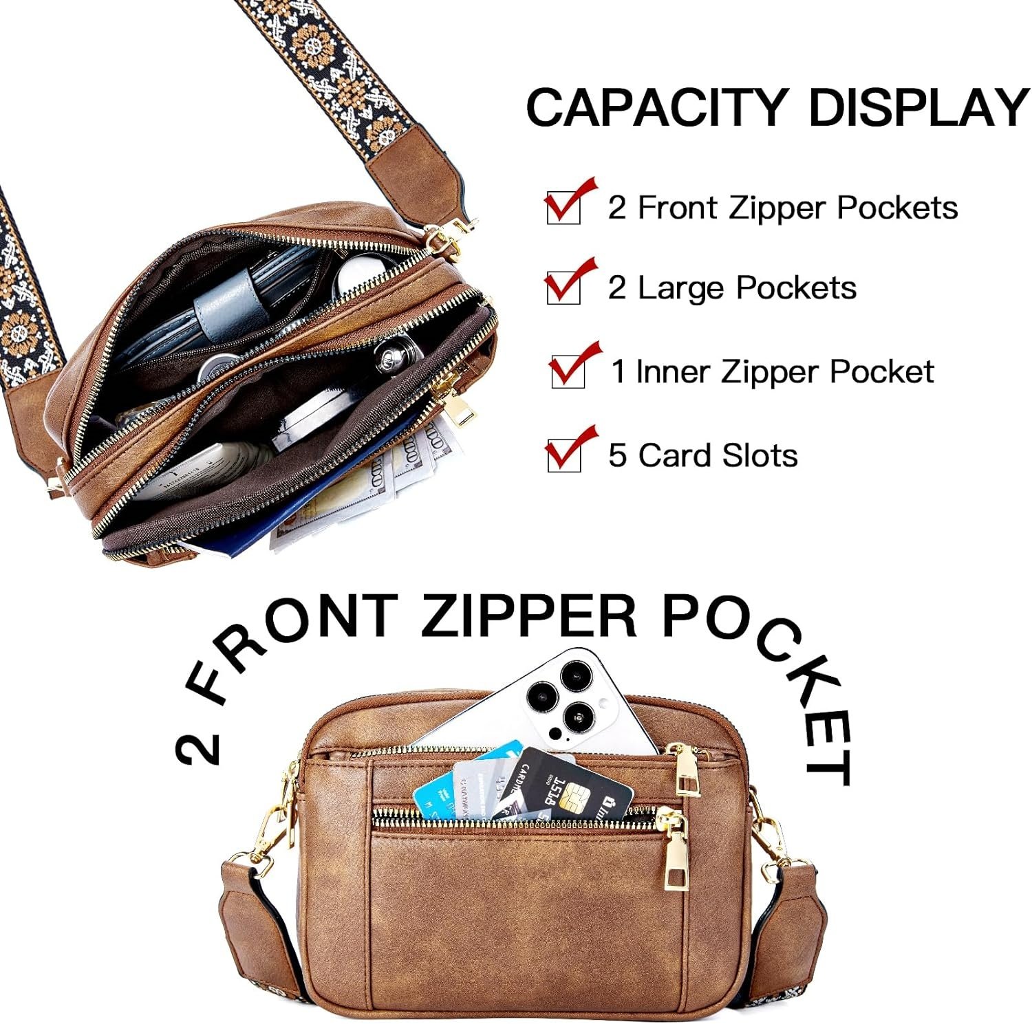 🔥Handmade Colorful Straps Crossbody Leather Bags & Purse💖