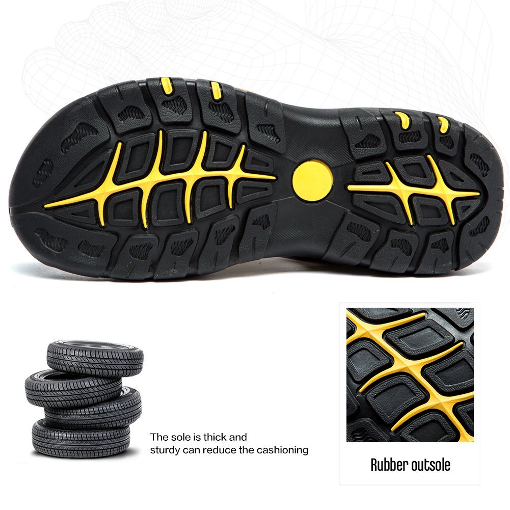 Mens Orthopedic Support Non-slip Sport Sandals Lightweight Trail Hiking Leather Sandals