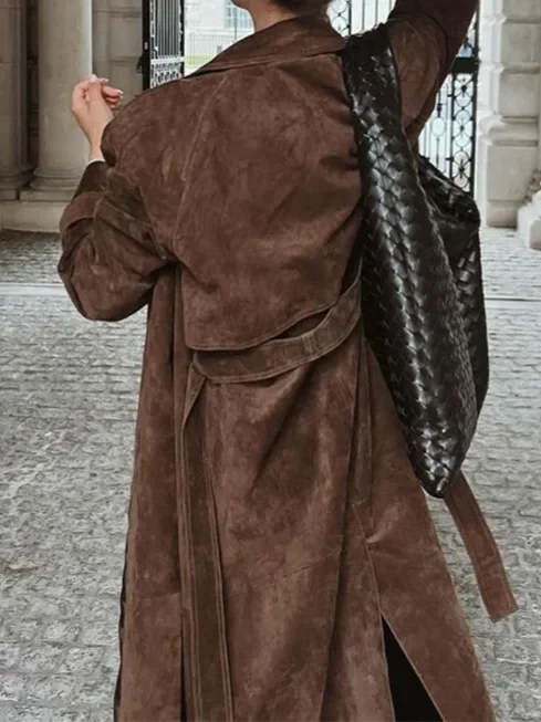 Eva® Suede Trench Coat - Mocha
