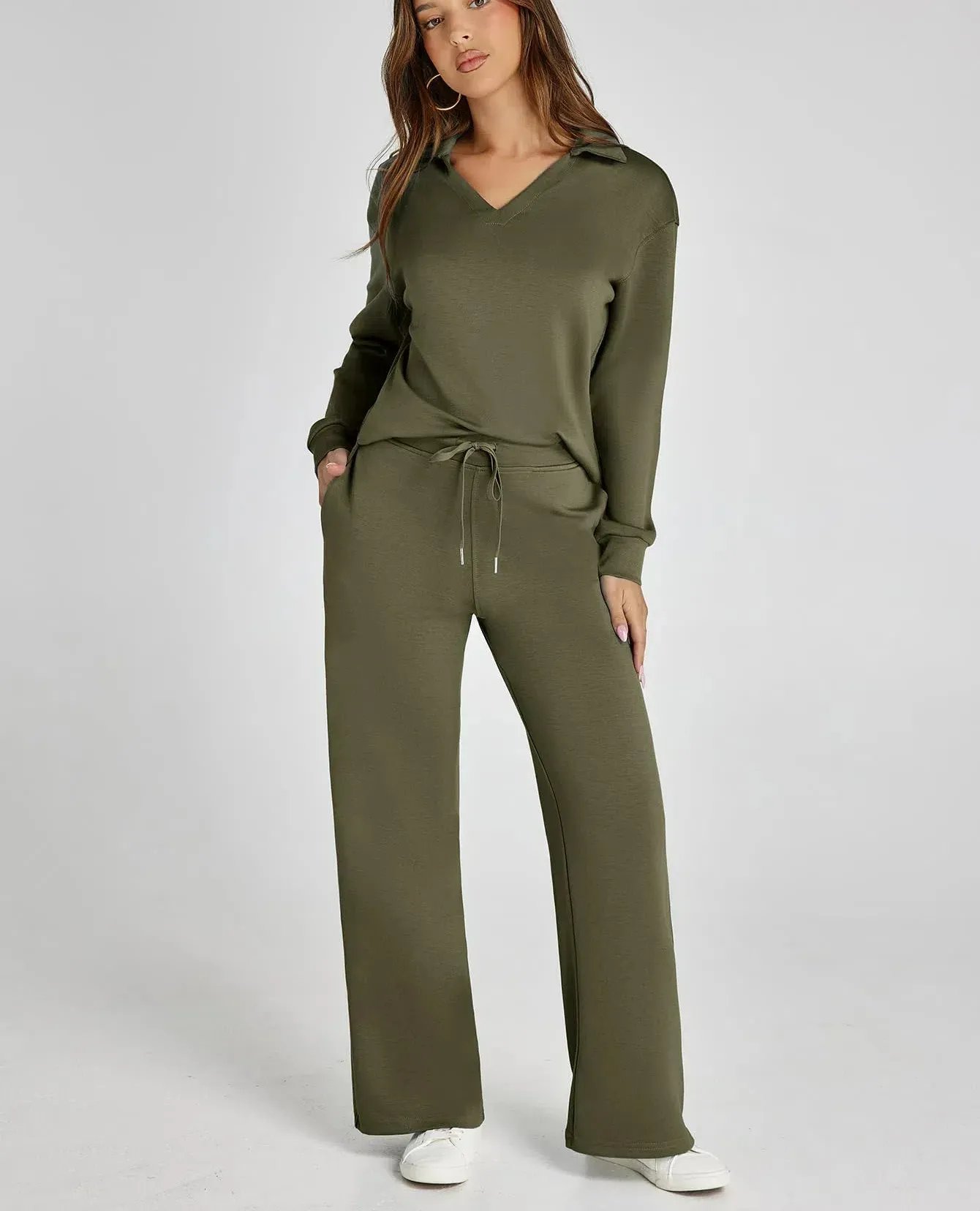 Womens 2 Piece Sets Outfits Casual Long Sleeve Sweatsuits Sets (🔥Same As In The Video)