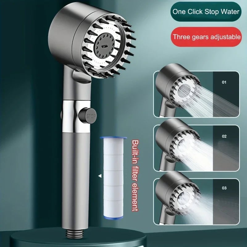 Aquaflow® 3-in-1 High-pressure Filtered Shower Head