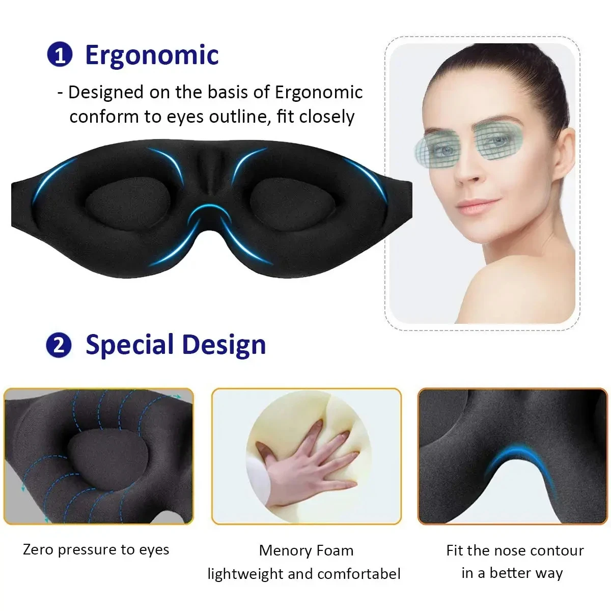 3d Contoured Eye Mask - Radiant Essentials