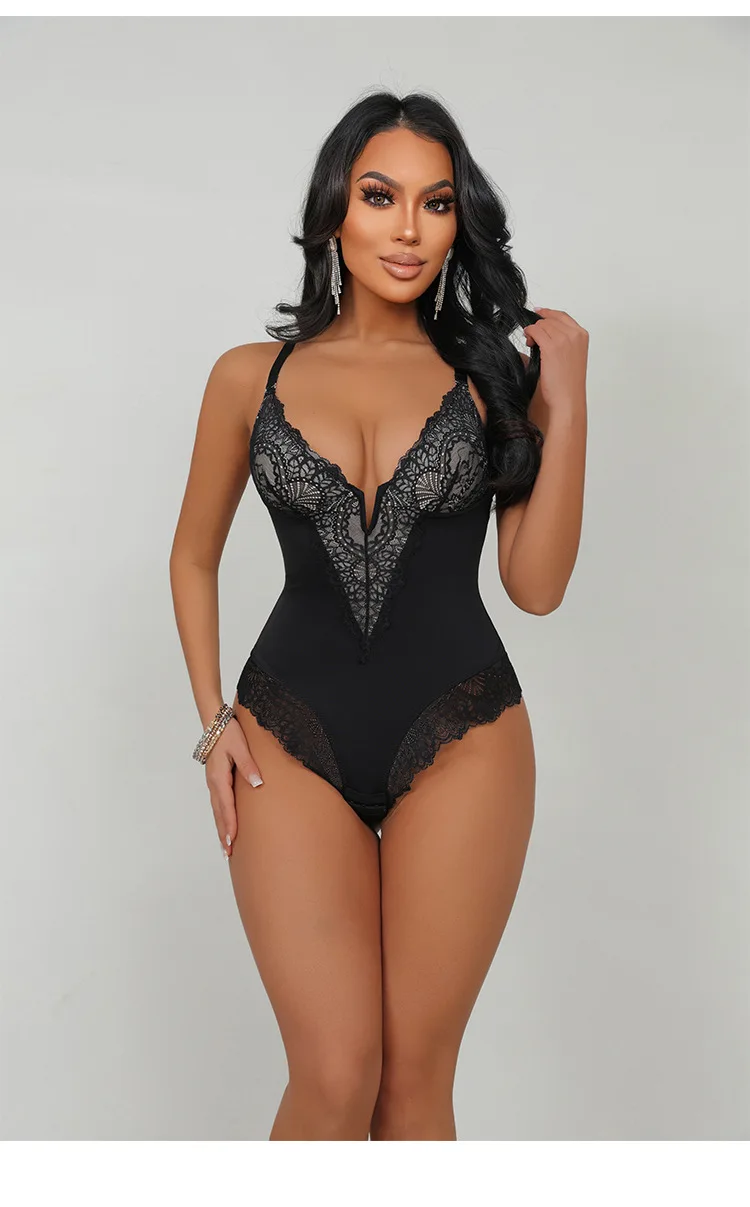 Sculpting Lace Shapewear Bodysuit - Wear Pinsy