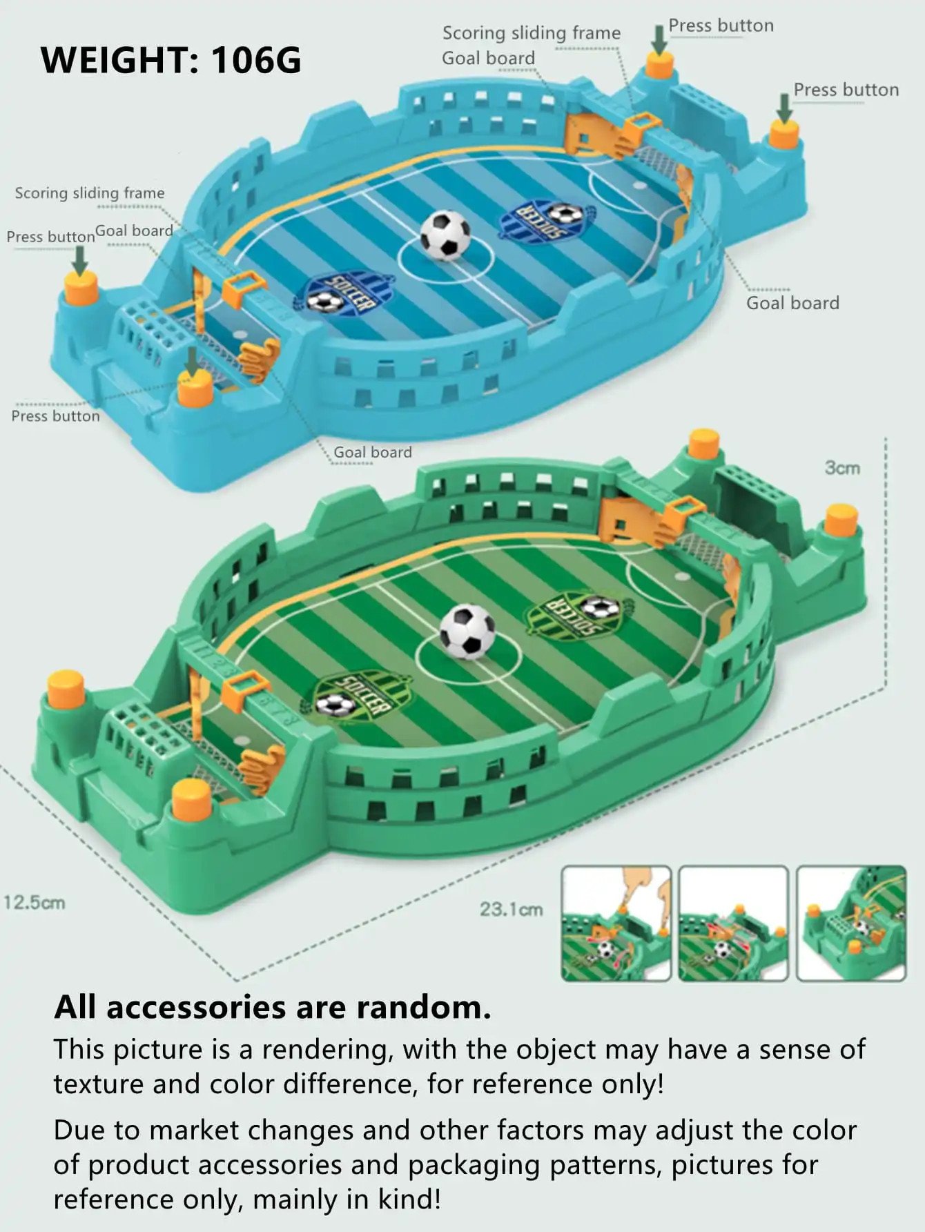Mini Foosball Games, Tabletop Football Soccer - Saint District