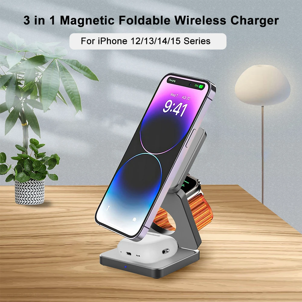 Magnetic 3-in-1 Fast Charging Stand - Charger Master