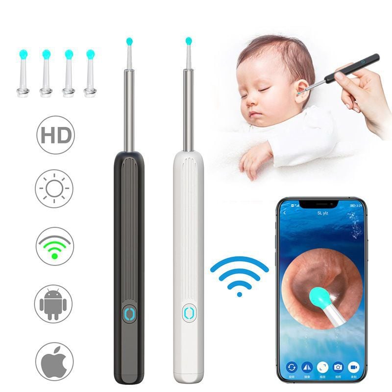 (🌲Early Christmas Sale- Save 50% Off)clean Earwax – Wi -Fi Visible Wax Elimination Spoon,usb 1080p Hd Load Otoscope
