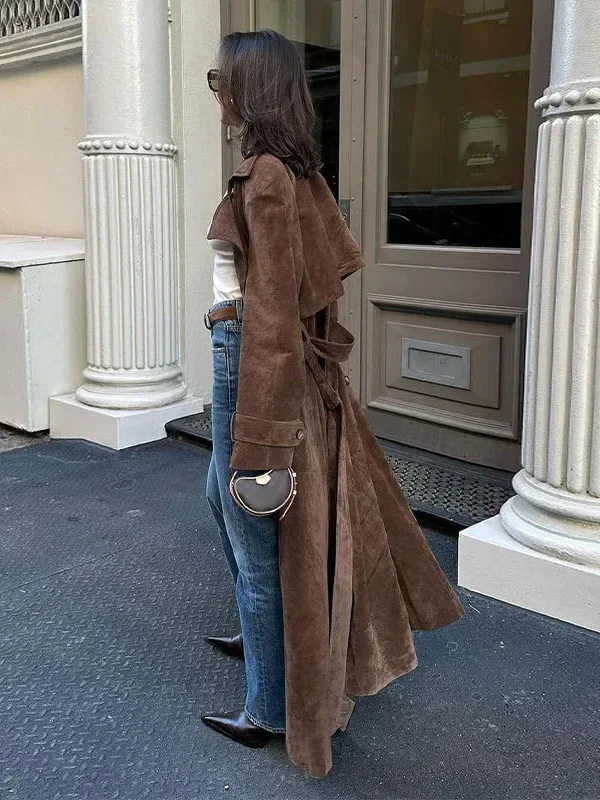 Eva® Suede Trench Coat - Mocha