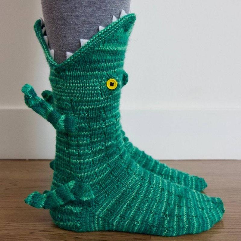 Knit Crocodile Socks - Buy 2 Free Shipping